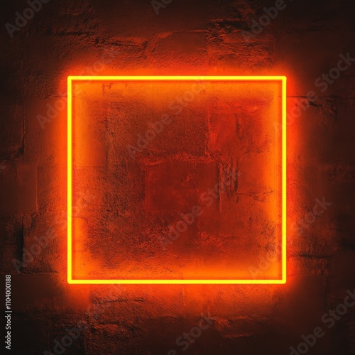 Obraz na płótnie Orange square neon effect w salonie
