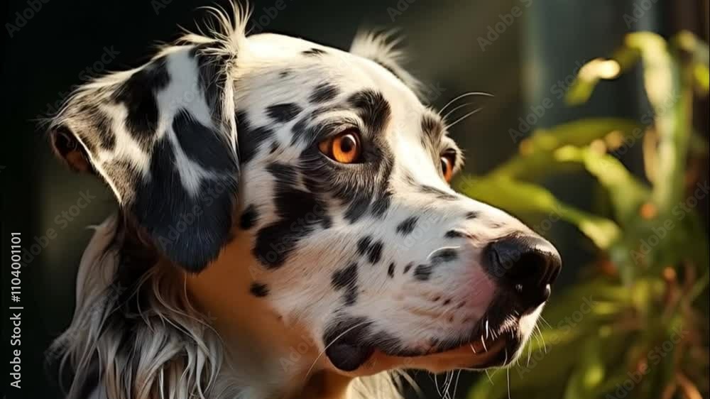 Portrait of a serene dalmatian dog