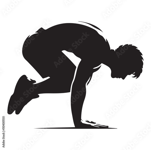 PARKOUR player silhouette vector illustration