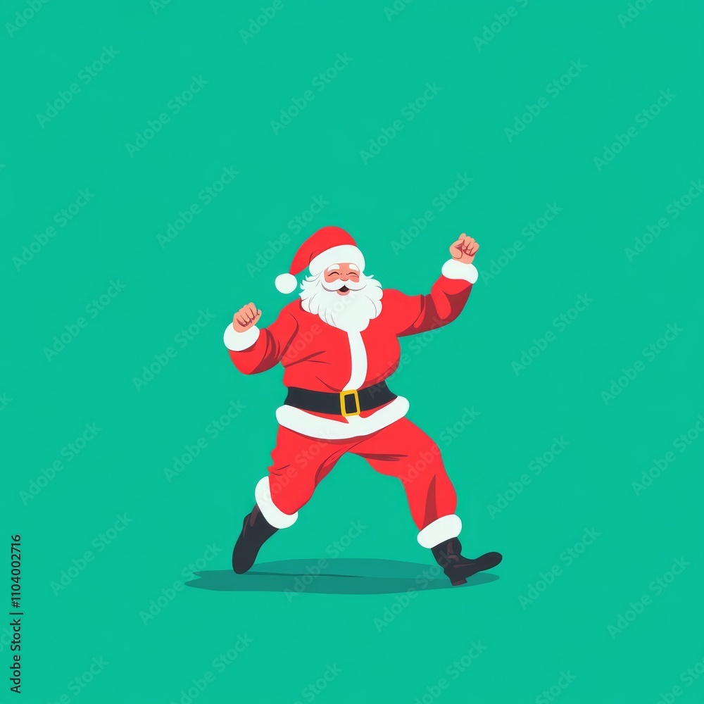 Santa claus dance ,cartoon,green background Santa claus dance ,cartoon,green background