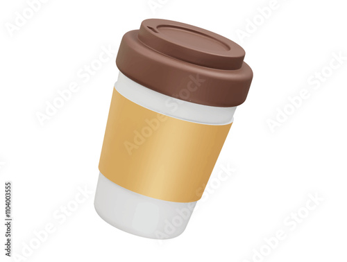 coffee cup 3d icon illustration