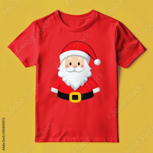 Tshirt design, santa caluse as minimal flat design, graphic design photo