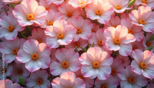 Seamless glistening dewdrops on pink flower petals showcasing realistic patterns and soft light