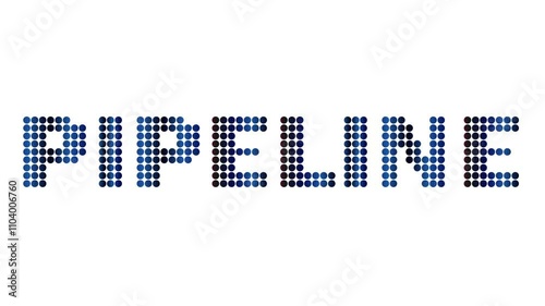 Animated Pipeline text and motion effect title with dots on white background. Proress Format. photo