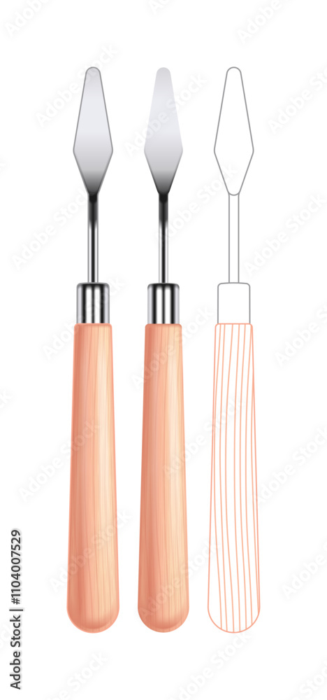Palette knife. Vector illustration. Palette knife. Vector illustration.