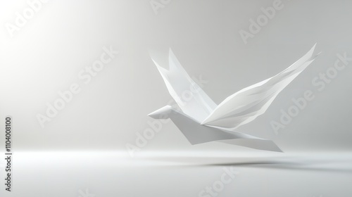 White paper flying on white background