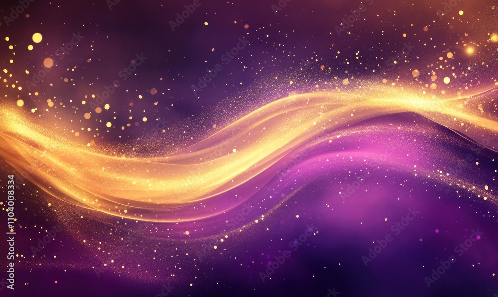 Abstract Gold and Purple Wave with Sparkles Abstract Gold and Purple Wave with Sparkles