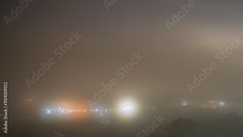 A cloudy of foggy landscape view on top view of mountain at sunrise timing in winter season