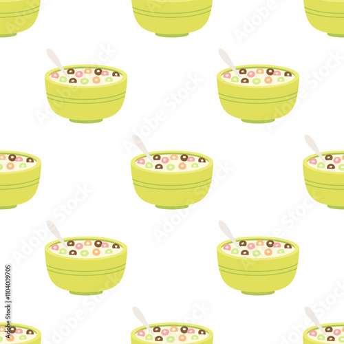 breakfast cereal seamless pattern