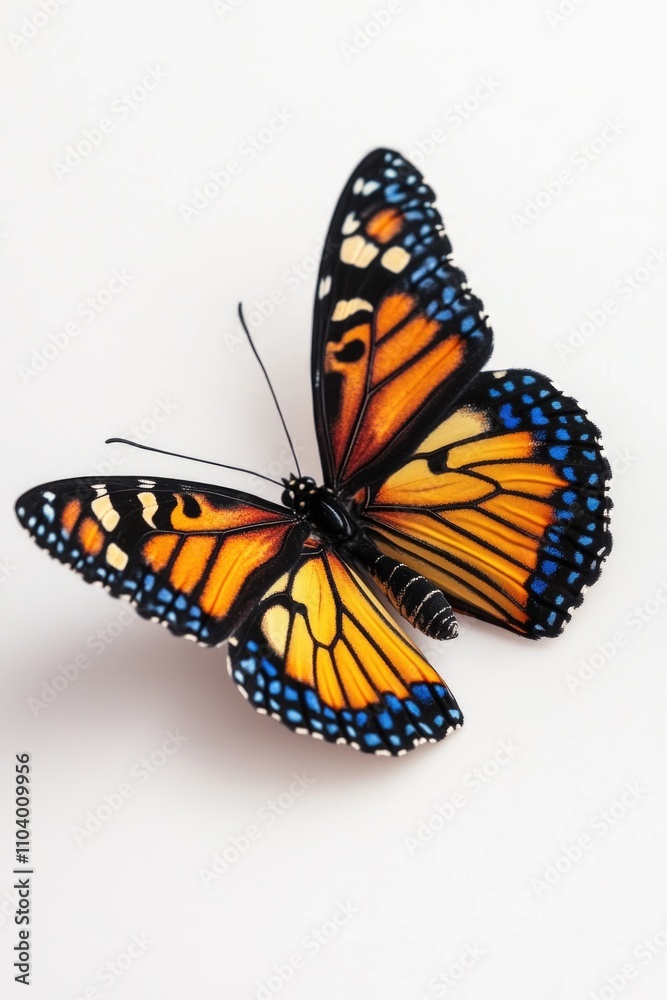 Fototapeta premium A close-up shot of a butterfly perched on a white surface