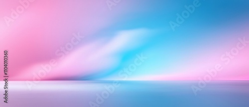 n abstract background with a gradient effect. The background is predominantly pink and blue, with the pink on the left side and the blue on the right side.