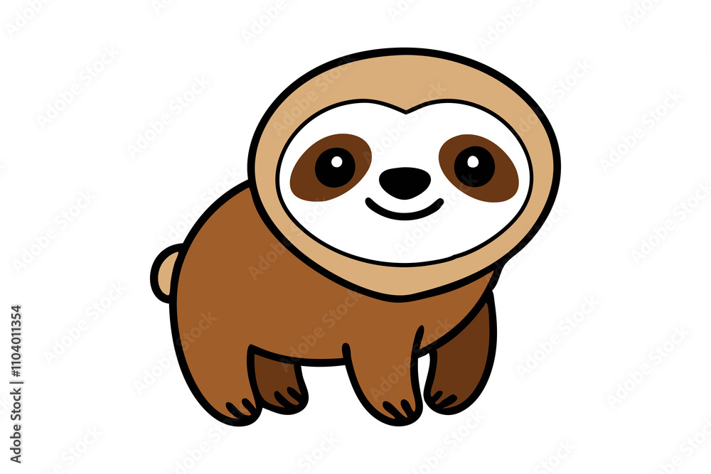 Cute sloth isolated on white Cute sloth isolated on white