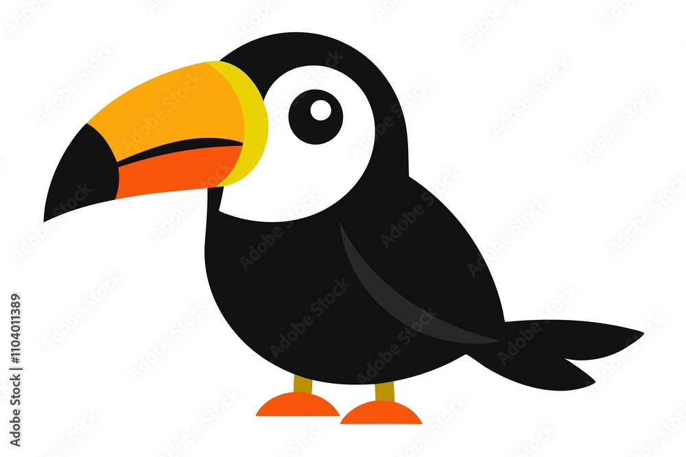 Naklejka premium toucan on a white background