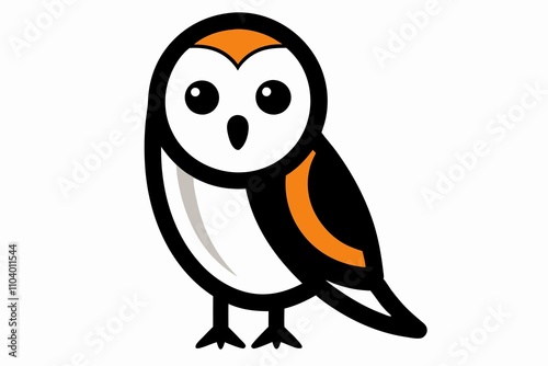 barn owl on a white background