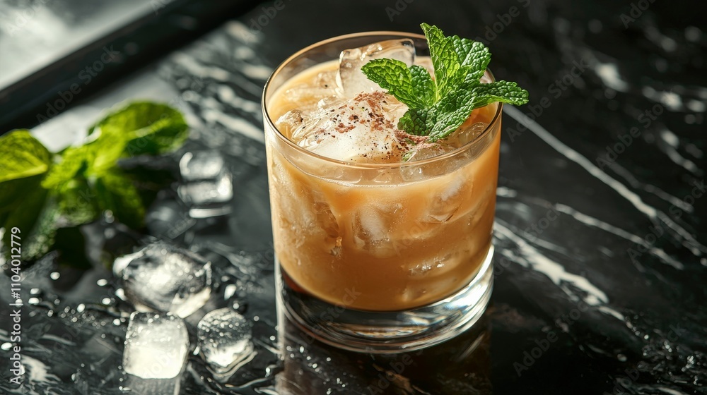 A refreshing cocktail served over ice with mint leaves, perfect for warm evenings or social gatherings. A refreshing cocktail served over ice with mint leaves, perfect for warm evenings or social gatherings.