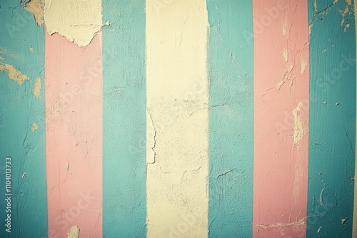 A Rustic Wall with Striped Patterns in Pastel Colors: A Unique Artistic Touch on Texture
