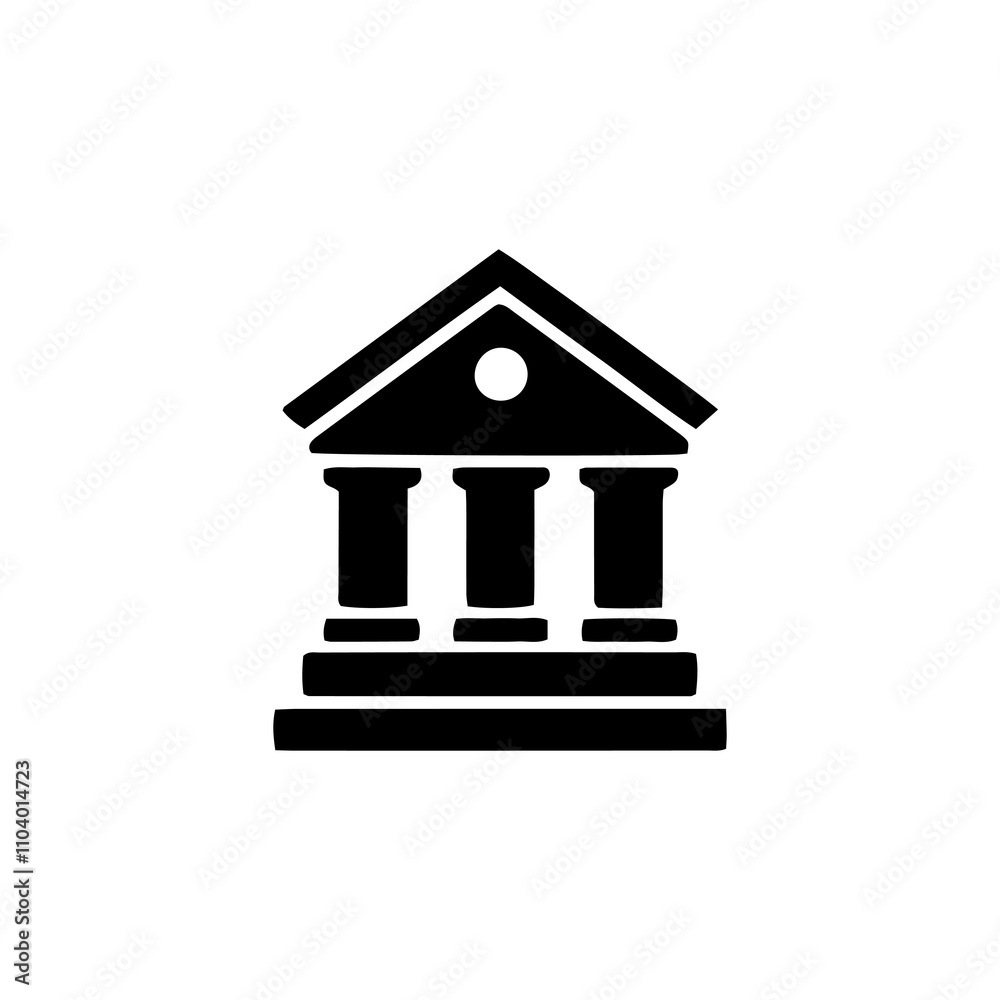 Simple Vector Icon of a bank office – Logo Design Illustration Simple Vector Icon of a bank office – Logo Design Illustration