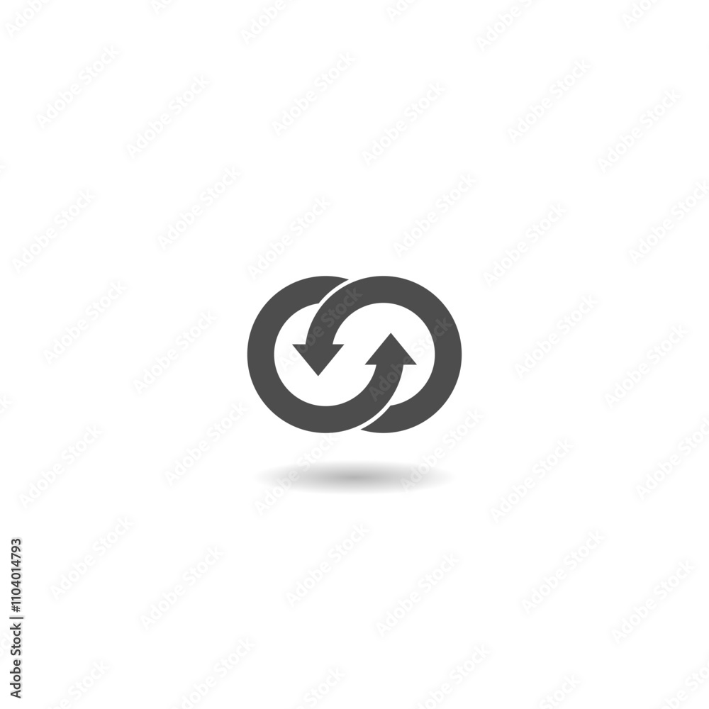 Direction arrows for transfer sync icon with shadow Direction arrows for transfer sync icon with shadow