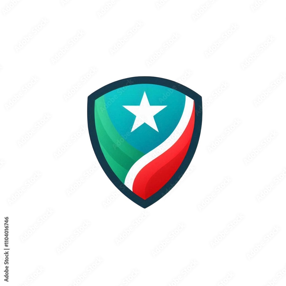 Abstract logo of a star inside a shield with vibrant colors. Abstract logo of a star inside a shield with vibrant colors.