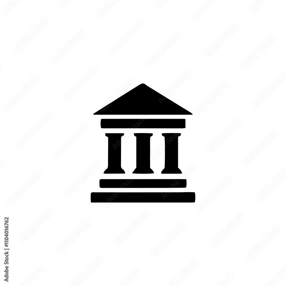 Simple Vector Icon of a bank office – Logo Design Illustration Simple Vector Icon of a bank office – Logo Design Illustration