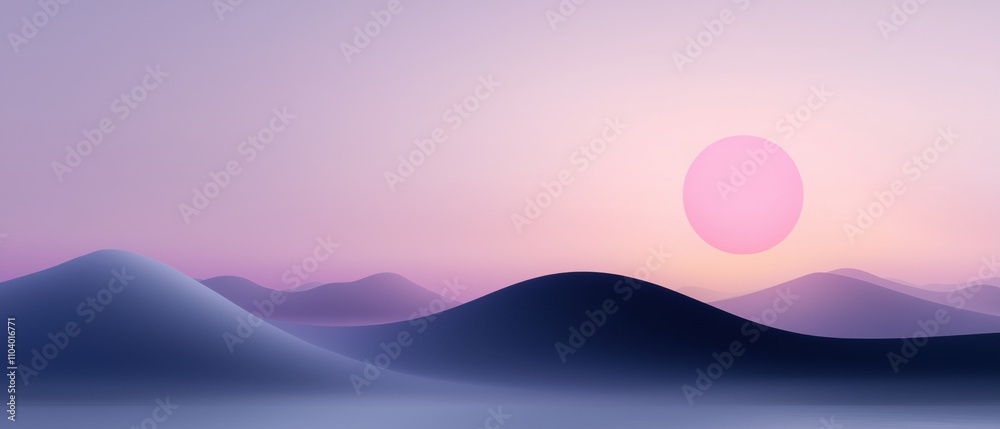 digital illustration of a landscape with a pink and purple gradient background. The sky is a gradient of pink and orange, with the sun partially visible in the top right corner. digital illustration of a landscape with a pink and purple gradient background. The sky is a gradient of pink and orange, with the sun partially visible in the top right corner.