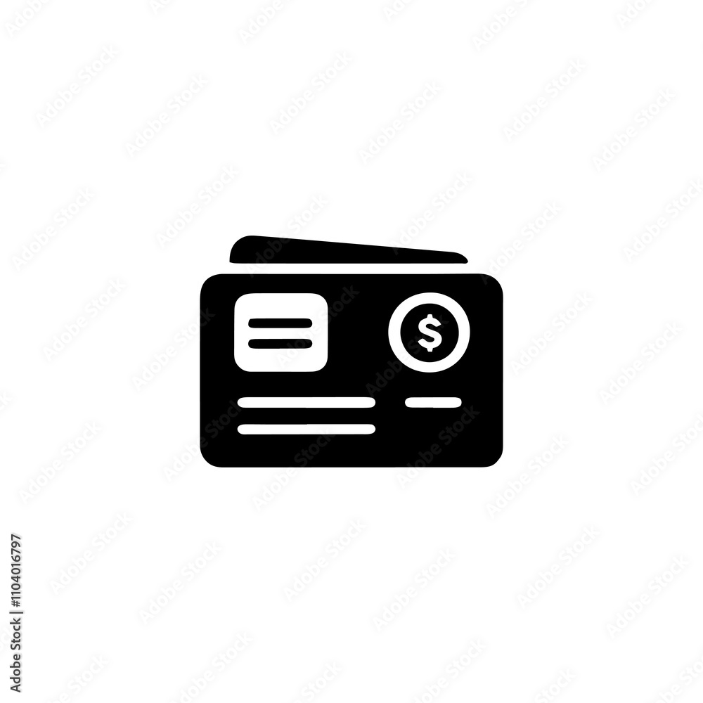 Simple Vector Icon of a credit card – Logo Design Illustration Simple Vector Icon of a credit card – Logo Design Illustration