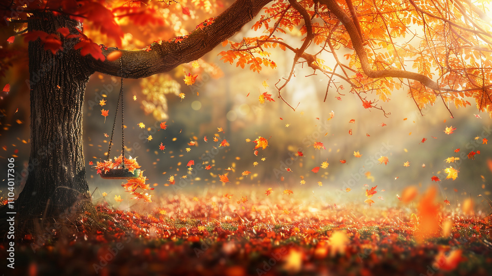 autumn in the forest generated by AI technology autumn in the forest generated by AI technology