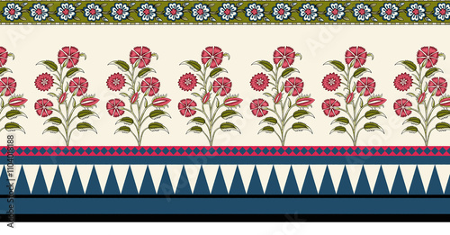 Ethnic Turkish Geometrical islamic seamless border vector Art Design
