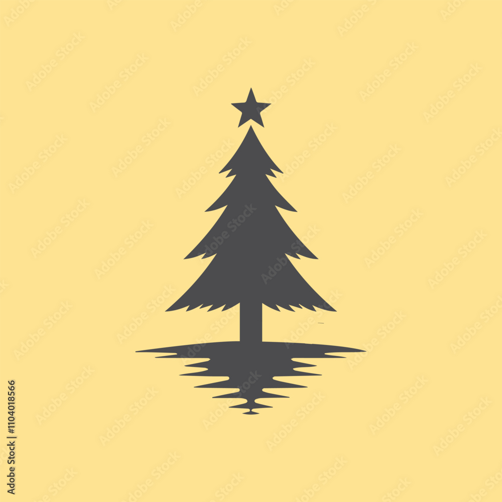 Fototapeta premium Christmas Tree silhouette illustration artwork