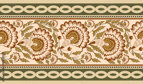 Ethnic Turkish Geometrical islamic seamless border vector Art Design