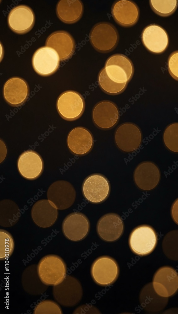 A dark bokeh background with golden light spots against black. A dark bokeh background with golden light spots against black.