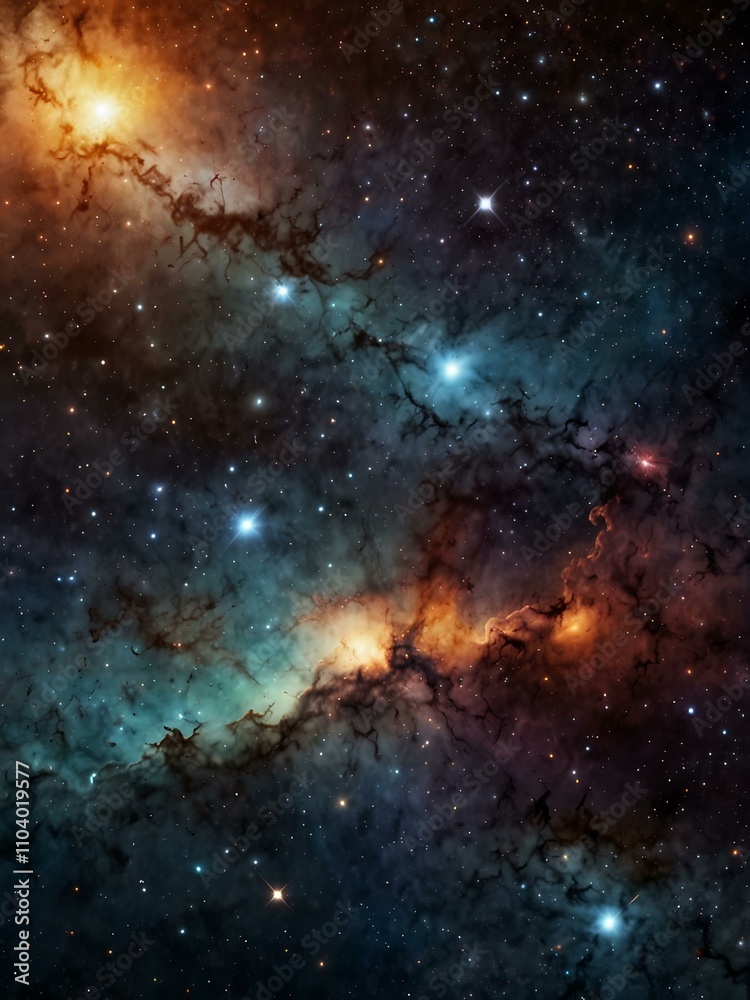 Obraz premium A deep space star field illustration with a universe of gas and stars.