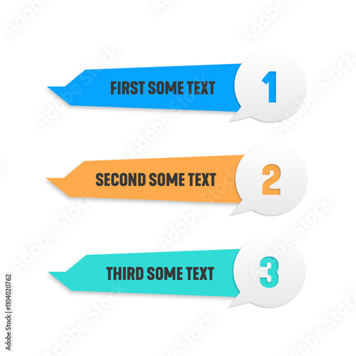 vector infographic template in three multicolored shapes with points for your text