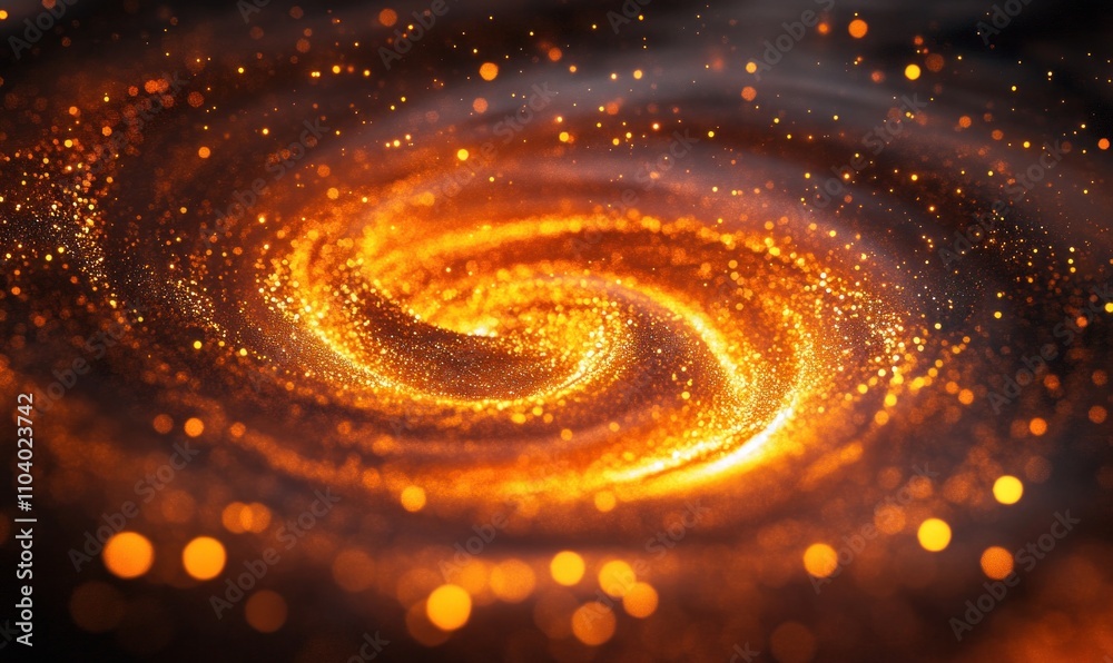 Golden Swirling Galaxy Background Illustration Golden Swirling Galaxy Background Illustration