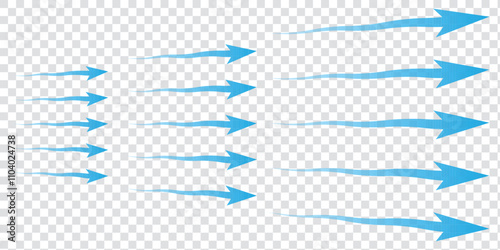 Air flow showing air movement of arrows. Ventilation home fresh, hot or cold from fan or air conditioner wind direction.