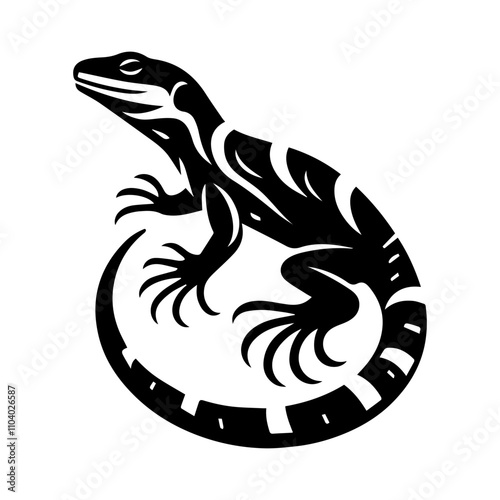 Simple Vector Icon of a Santa Marta Wood Lizard – Logo Design Illustration