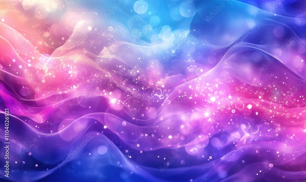 Fototapeta premium Colorful Abstract Waves with Sparkles