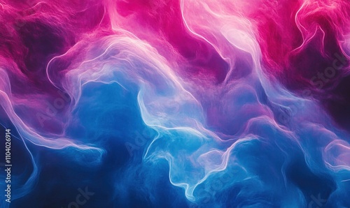 Abstract Colorful Smoke Art in Pink and Blue Hues