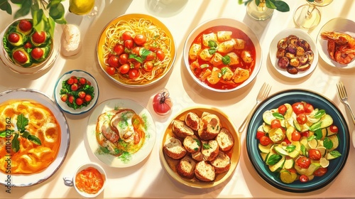 A table full of delicious food 