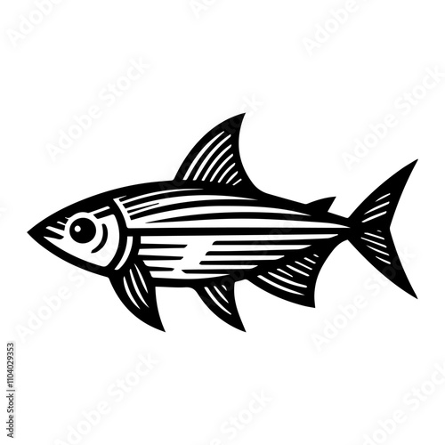 Simple Vector Icon of a Colombian Tetra – Logo Design Illustration