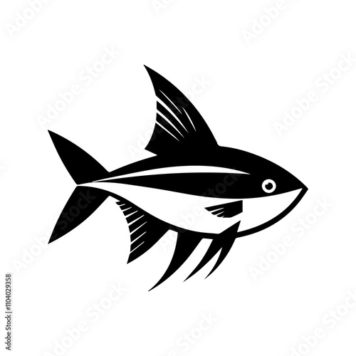 Simple Vector Icon of a Colombian Tetra – Logo Design Illustration