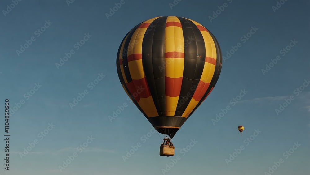 Fototapeta premium A hot air balloon floating in the sky.