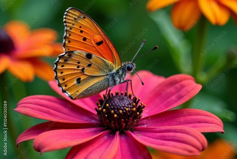 Coral Hairstreak Butterfly on Black-Eyed Susan Coral Hairstreak Butterfly on Black-Eyed Susan