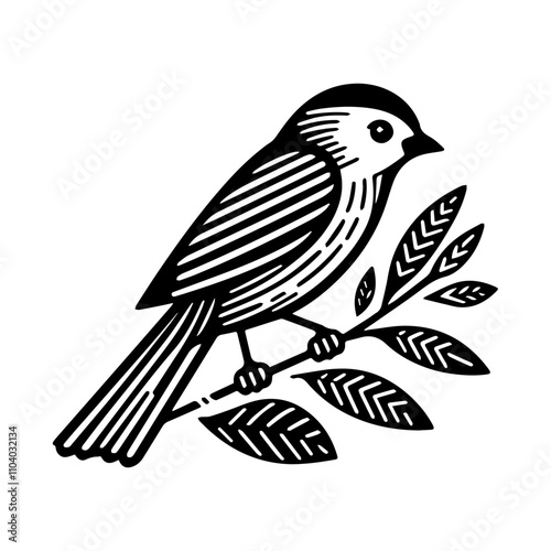 Simple Vector Icon of a tanager – Logo Design Illustration