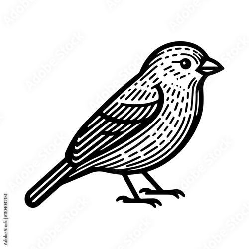 Simple Vector Icon of a tanager – Logo Design Illustration