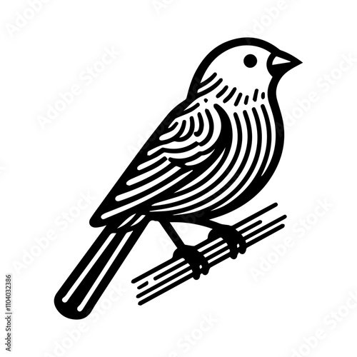 Simple Vector Icon of a tanager – Logo Design Illustration