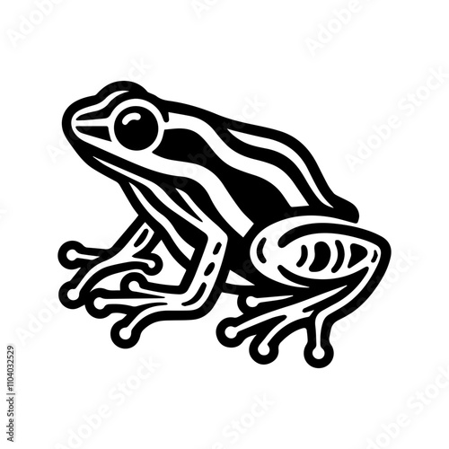 Simple Vector Icon of a Cauca Poison Frog – Logo Design Illustration