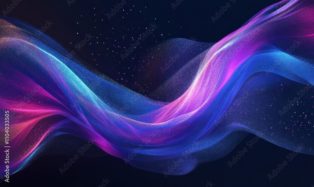Abstract Flowing Gradient Waves with Sparkles Abstract Flowing Gradient Waves with Sparkles