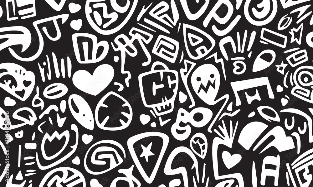unique black and white spooky geometric pattern for décor and digital print media unique black and white spooky geometric pattern for décor and digital print media