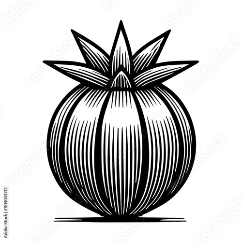Simple Vector Icon of a Fruta Bomba – Logo Design Illustration